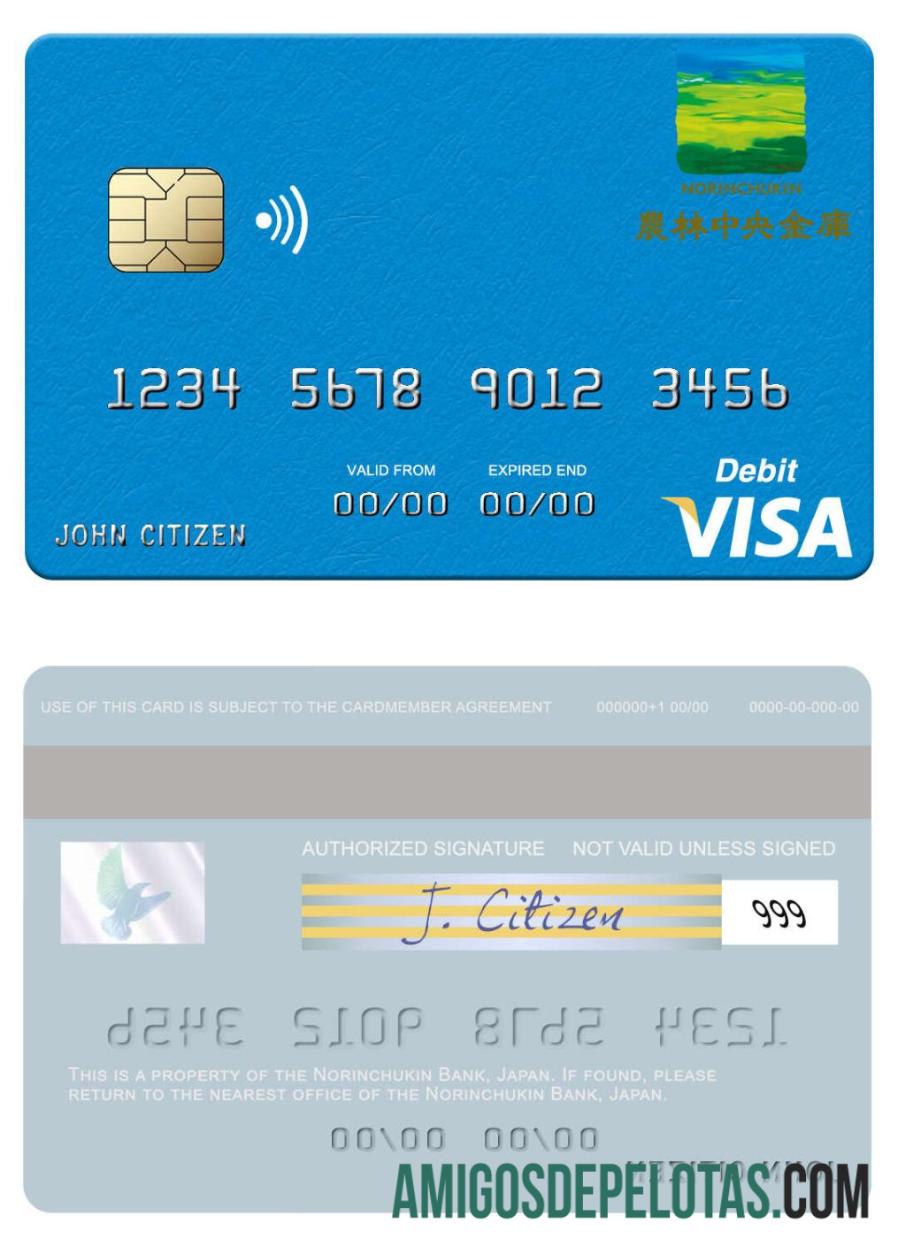 Japan Norinchukin Bank Visa Debit Card download for verification